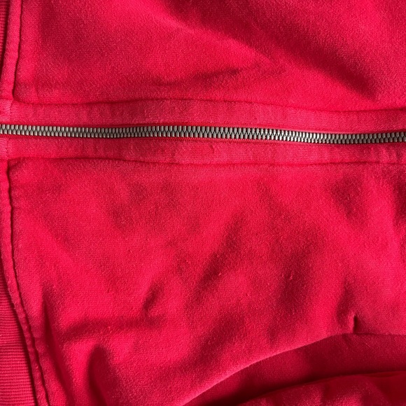 lululemon athletica full zip Scuba Vibrant Red Zip-Up Fleece Hoodie - Picture 13 of 14